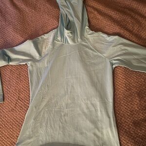 Aqua Hooded Top